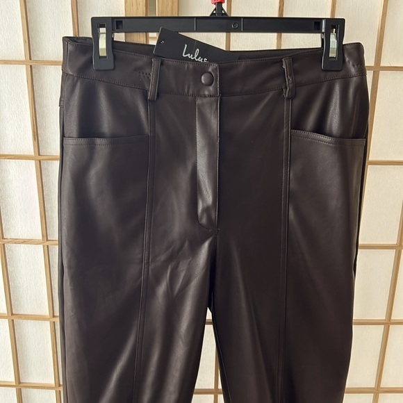 Lulu faux leather chocolate pants - Picture 8 of 8